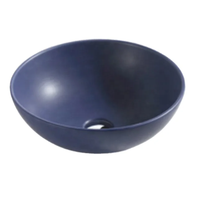 Foshan Serene ceramic lavabo wash basinb Round Matte blue basin sink
