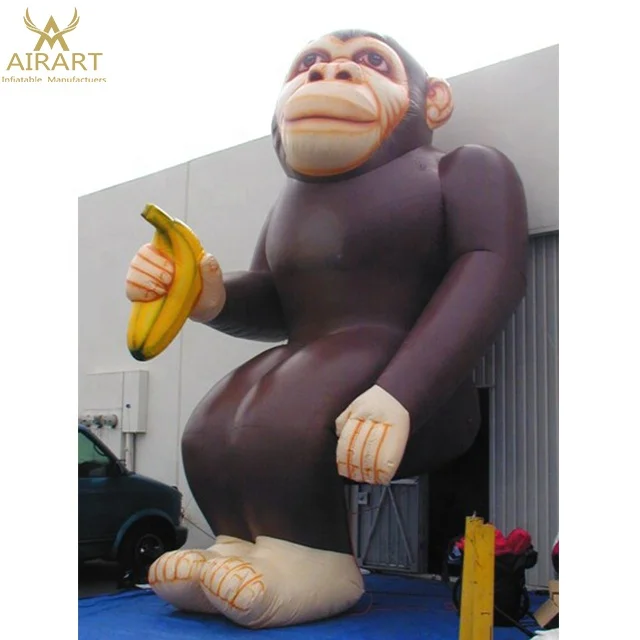 Huge Inflatable Gorilla Monkey , Car Tyre Factory Advertising Customize