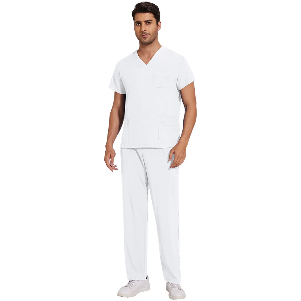 Hot sale custom logo scrub suits doctor hospital medical scrubs wholesale 2 piece jogger set scrubs uniforms sets men