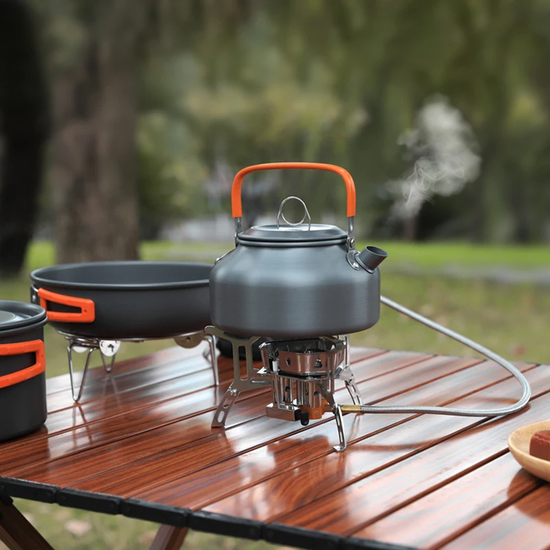 Camping Pot Cookware Set Folding Cook set Camping Lightweight and Portable Outdoor Cookware with Folding Handles