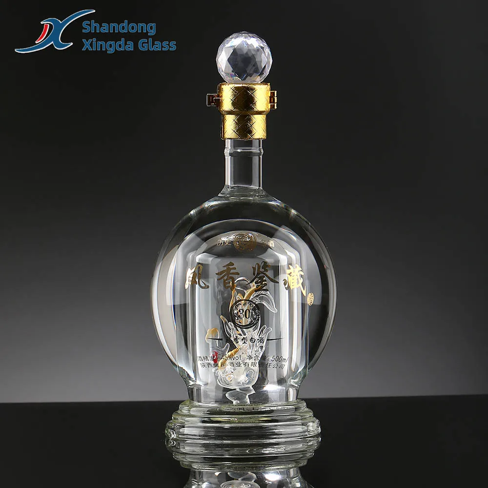 Custom Empty Art Animal Phoenix Shape Glass Wine Gin Tequila Whisky Brandy 750Ml Art Decanter Liquor Bottle Supplies