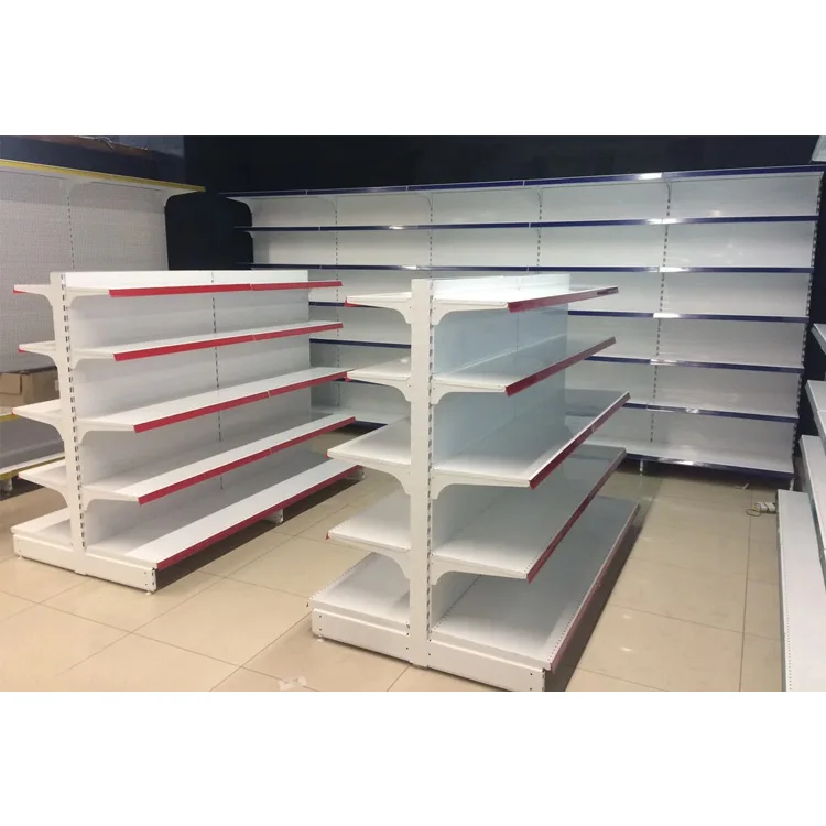 Custom Shopping Shelf Shop Rack Gondola Shelving Double-Sided Supermarket Shelves Display Shelves Grocery Store Racks