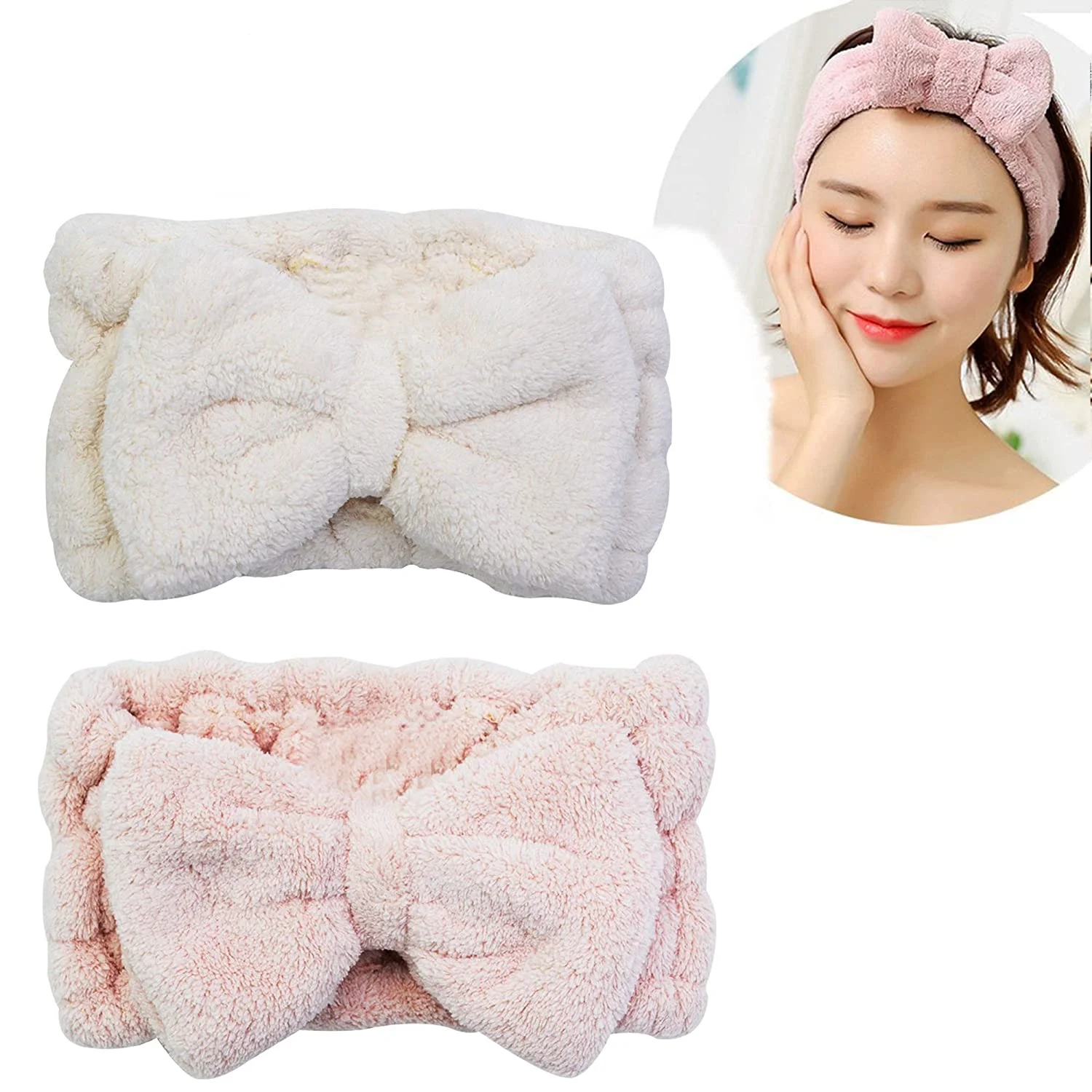 Custom spa headband wrist knotted headband baby headband microfiber towel wash face female
