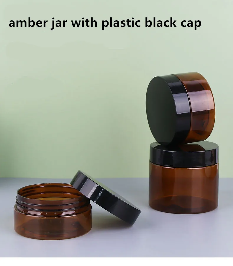 50ml 80g 100ml 120ml 2oz Clear amber Plastic Round  Pet Jar With Screw  aluminum/plastic Cap for Cosmetic food Container,Bottle