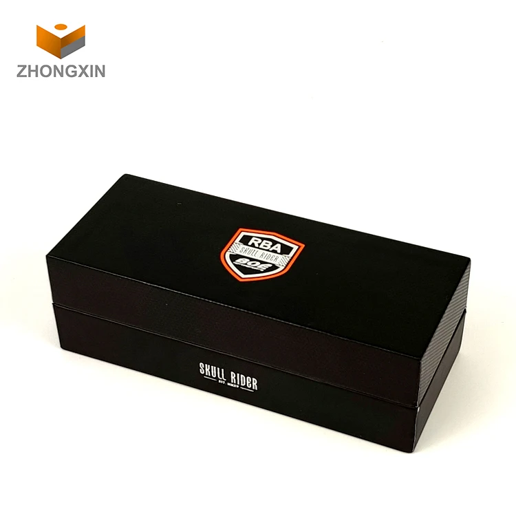 Factory Wholesale Luxury Customizable Logo Black Color Small Box Package For Glasses With Cloth