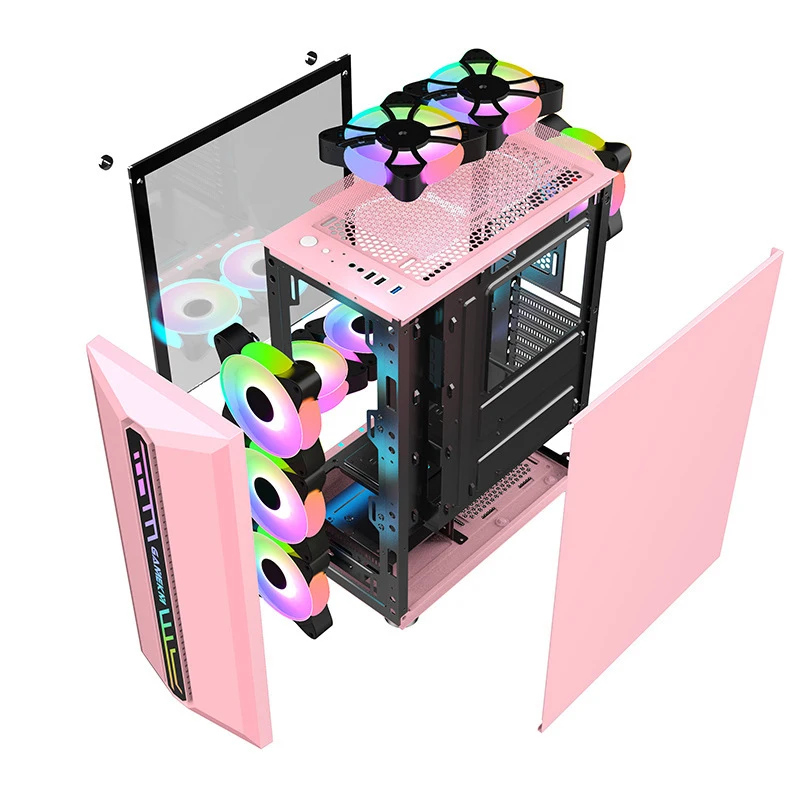 2022 New Design Wholesale Computer Case Pc Case Gamer Most Popular High Quality Gaming PC Desktop Computer Gaming ATX Case