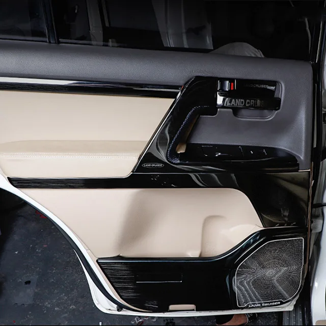 08-21 Land Cruiser door silver interior patch Land Cruiser modified decorative strip LC200 handle armrest  for toyota