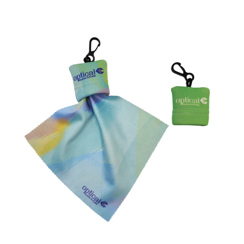 Custom Glasses Cleaning Cloth Key chain Cleaning Cloth Microfiber Eyeglasses Gift Cleaning Lens Cloth with a Hook