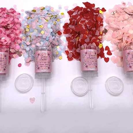 2021 New Arrival Halloween Decoration Props Biodegradable Gender Reveal Shiny Paper Confetti Cannon