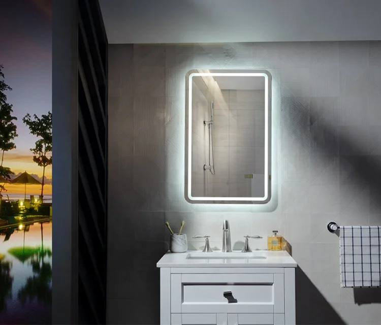Defogger Mirror Furniture Modern Backlit Bathroom Smart Mirror Touch Screen Bath Mirrors Led
