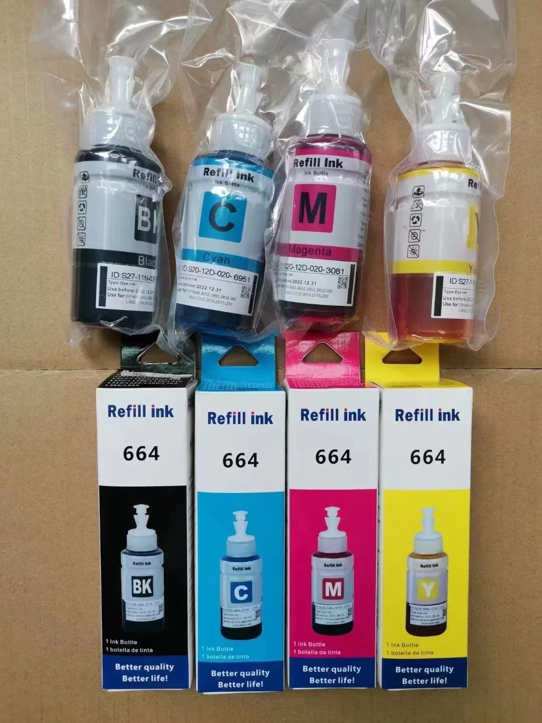 INK-POWER 664 T664 T6641 Premium Compatible Bottle Refill Tintas Ink for Epson L380 L220 L130 L3060 L3110 L120 L565 L555 Printer