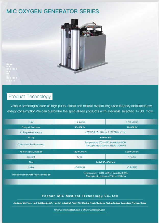 MICiTECH high purity for fish farming PSA oxygen generator 5L oxygen concentrator price list