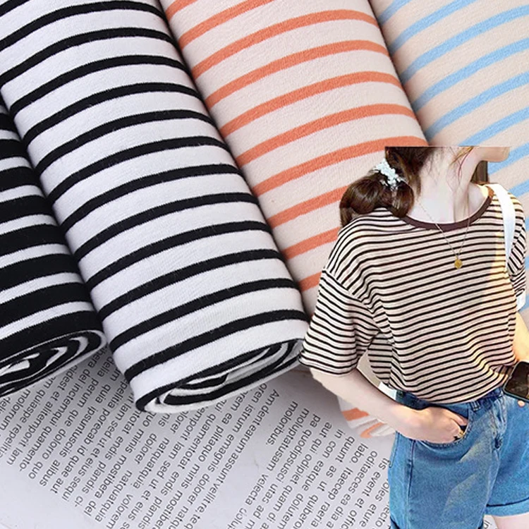 minky fabric wholesale football material tshirt cotton stripe yarn dye Jersey fabric fabric for yogo clothing