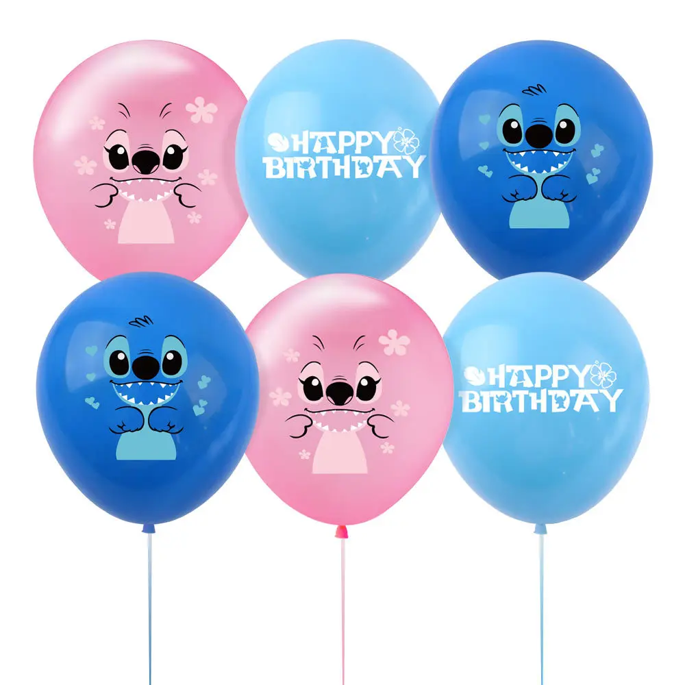 Hot Sale Kids Birthday Party Supplies Lilo Stitch Cartoon Anime Latex Balloon In Bulk Star Baby Theme Party Decoration for Child