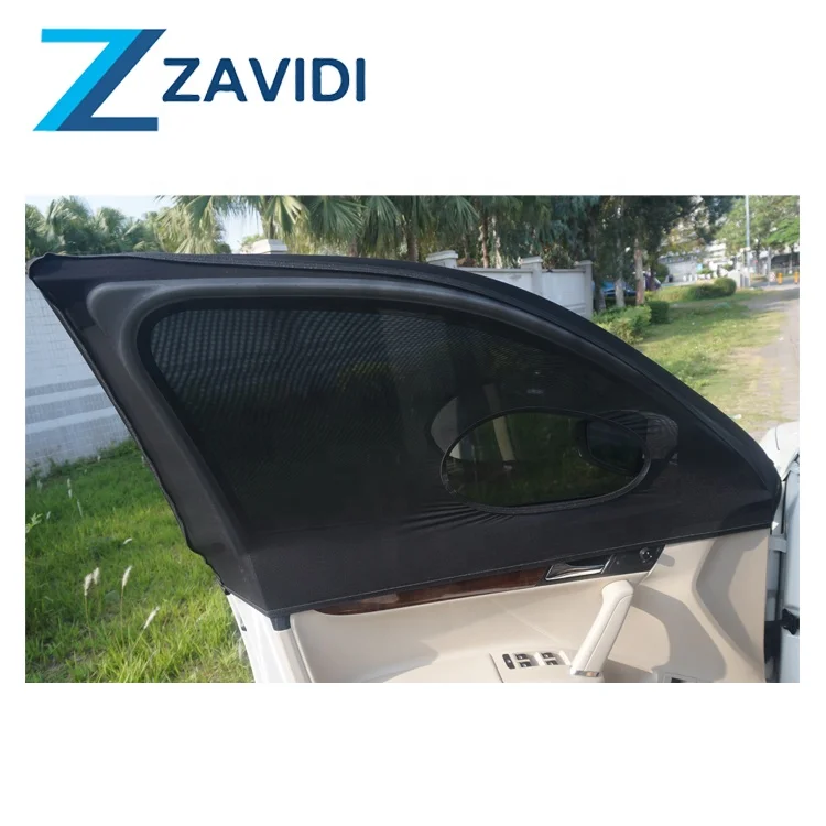 black universal stretch side windows auto mesh sun shade car window curtain cover