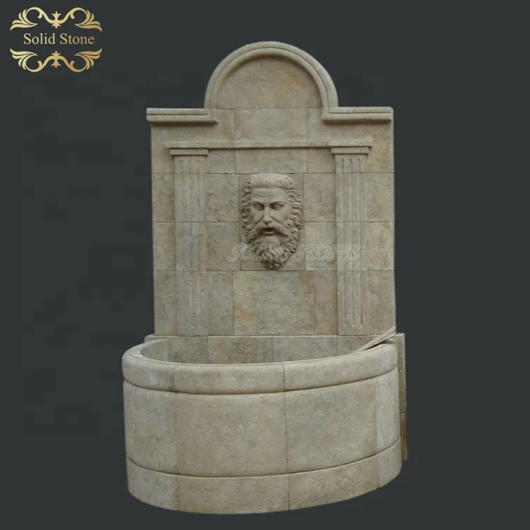 New Customization Garden Decoration Hand carved Unique design natural marble stone antique wall fountain