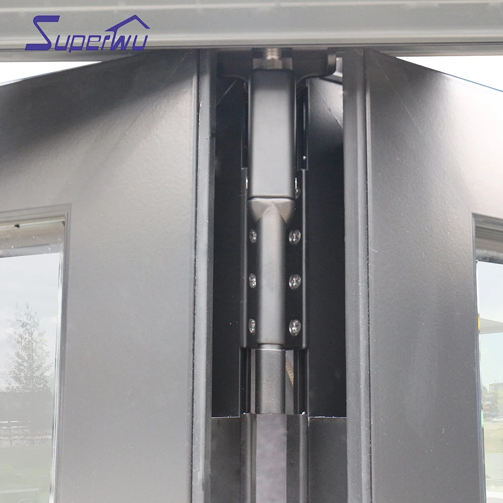 Decorative Door Gate Powder Coating Horizontal Aluminum Bi-Folding Double Glass Thermal Break Window For Home And Shopfront