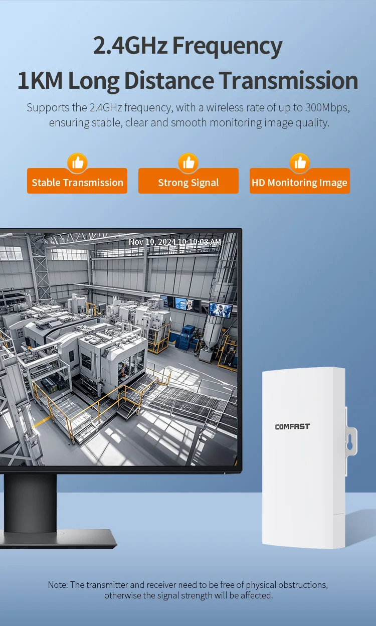 2025 NEW COMFAST 300Mbps 2.4ghz Outdoor CPE WiFi Bridge Kit long range router wifi antenna