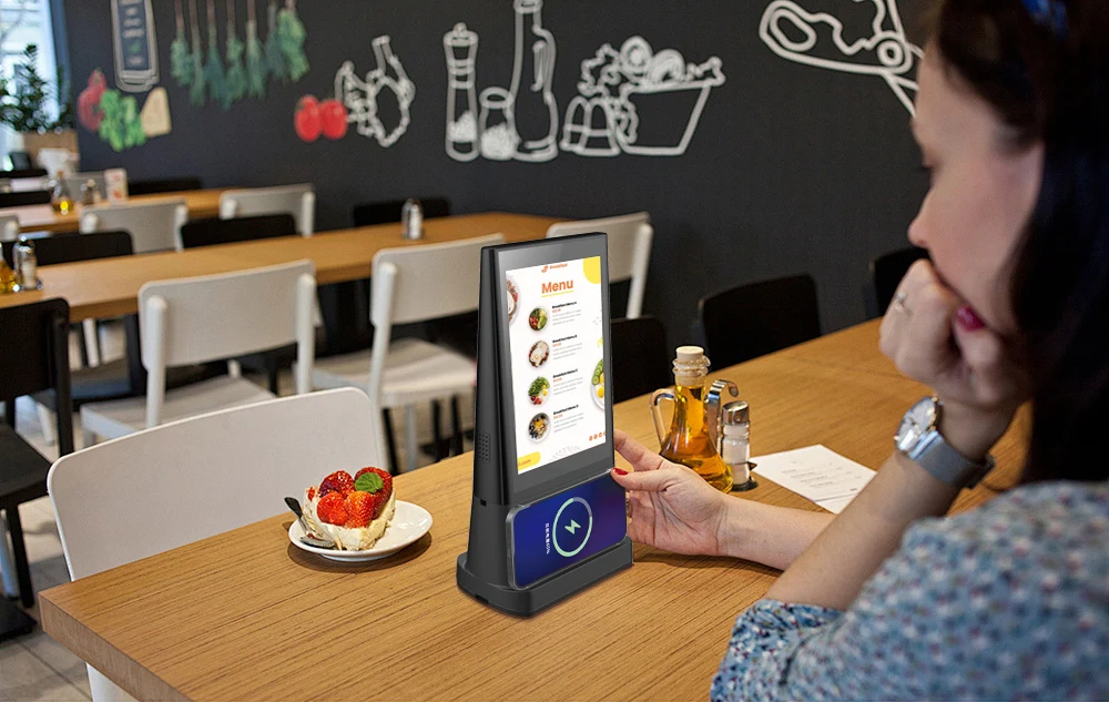 2024 new arrival electronics dual sides 8 inch indoor restaurant tabletop advertising display digital menu advertising display