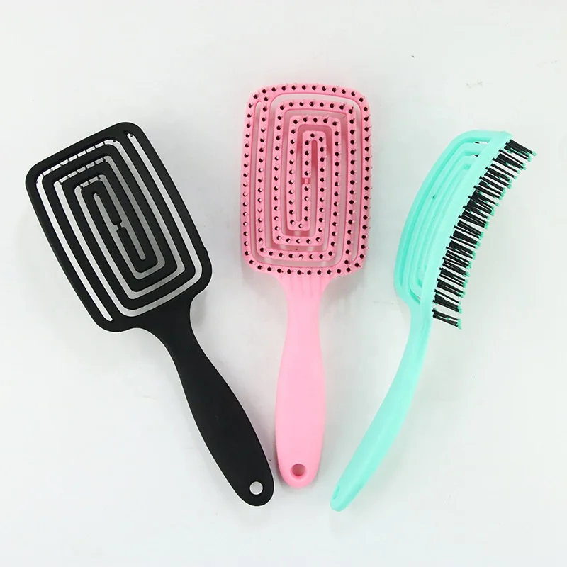 Curved Vented Brush Styling Hair Brush Faster Blow Drying Paddle Detangler Brush for All Hair Style Smoothing Massaging Comb