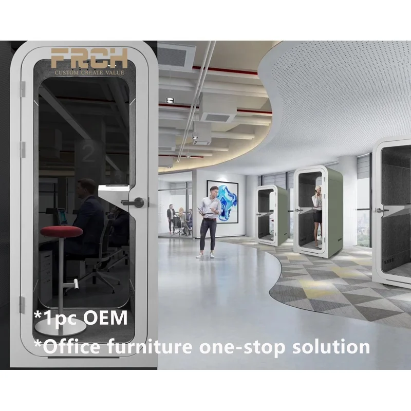 Mini Sound Isolation Booth Public Space Fast Assemble Mobile Soundproof Single Person Acoustic Home Office Pods