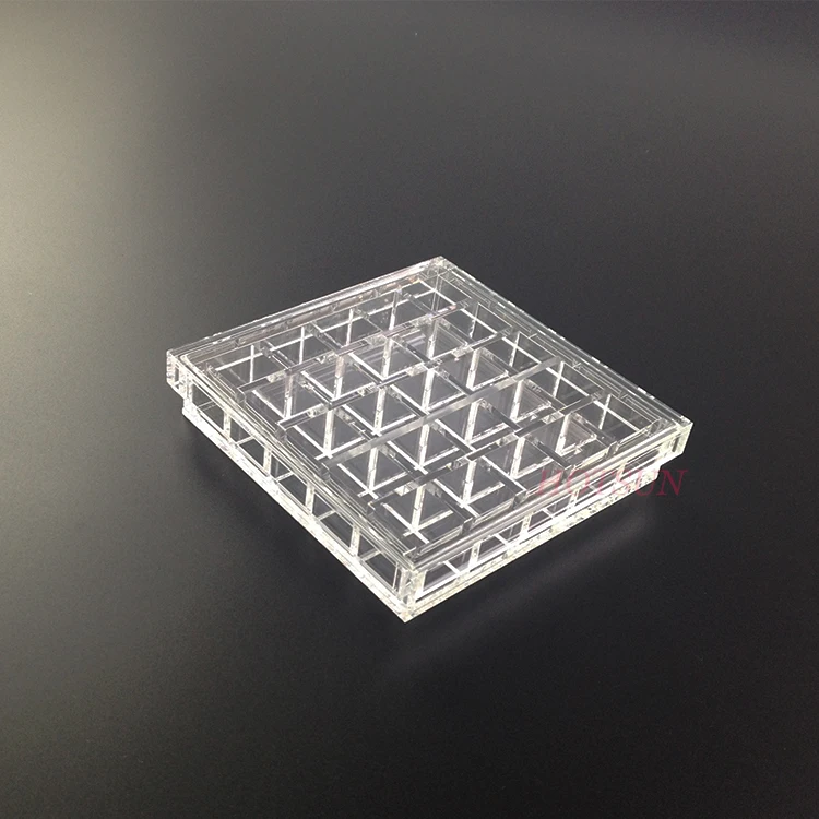 Multi compartments clear acrylic box 25 divisions perspex package case plexiglass box with lid