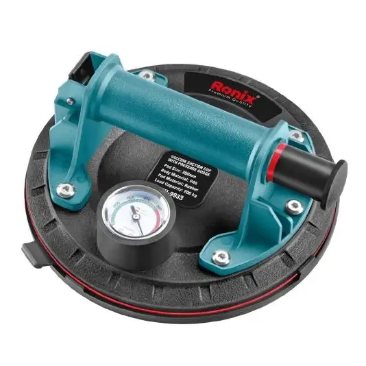 Ronix RH-9933 Model Vacuum Suction Cup 160kg Granite Tile Lifter Heavy Duty Suction Cup With Pressure Gauge