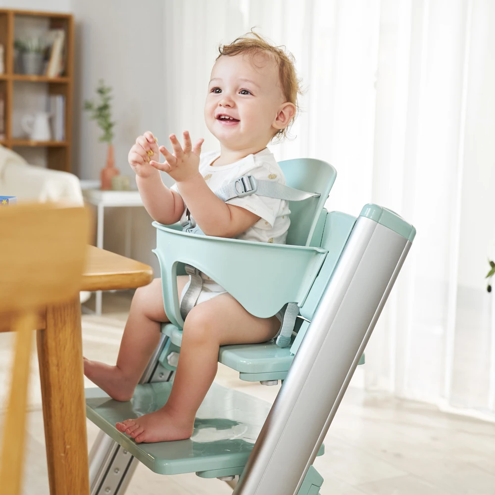 Baby Grow Up High Chair with Cushion for Babies and Toddlers with Adjustable Footrest and Tray