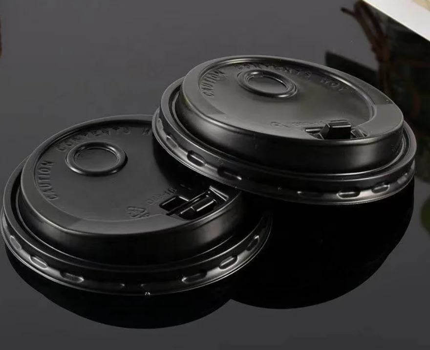 Plastic Coffee Cup Lid with 2 Holes PP Plastic Cover Lid for Coffee Cup Takeaway at Factory Price