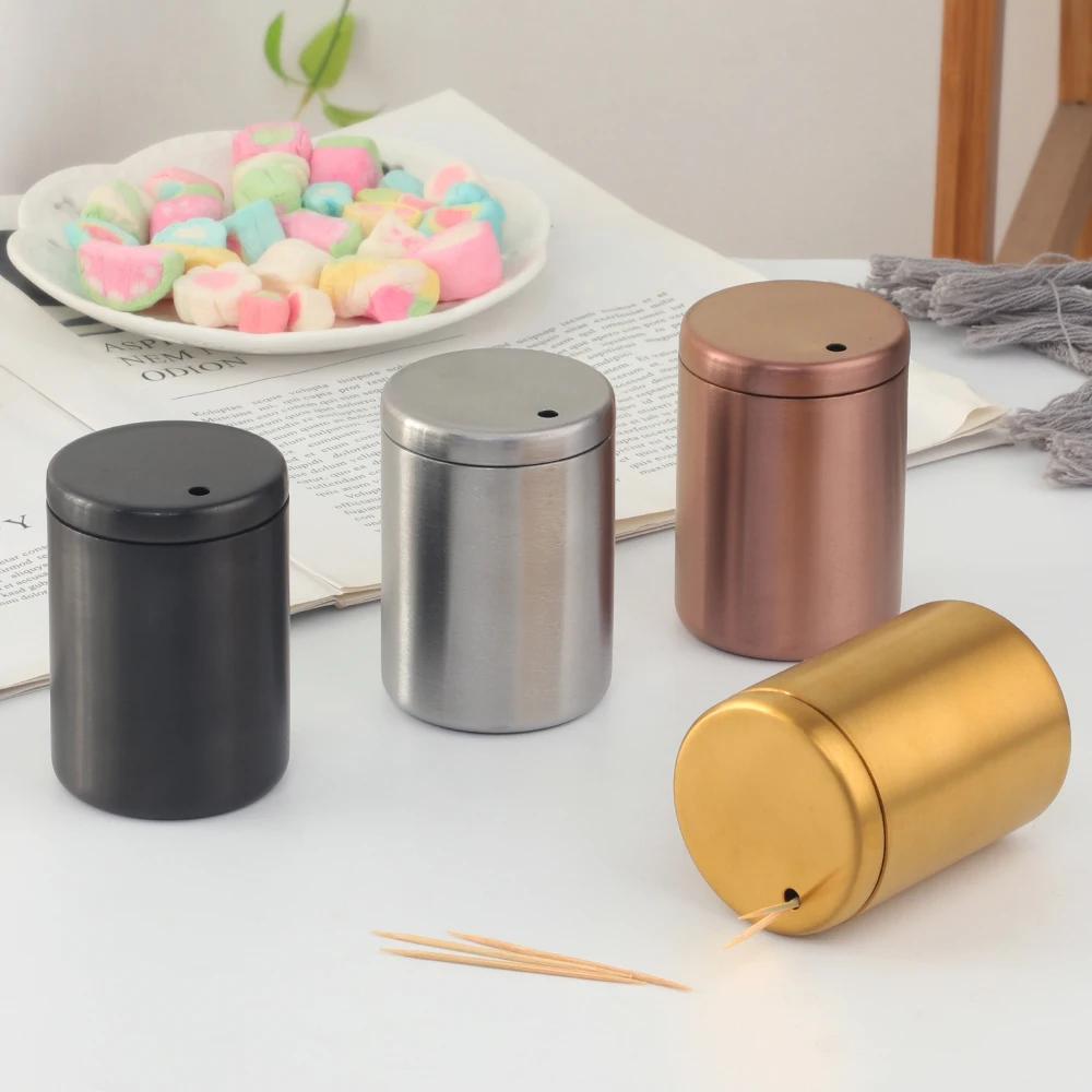  Kitchen Storage CustomToothpick Box Stainless Steel Toothpick Holders For Restaurant Home