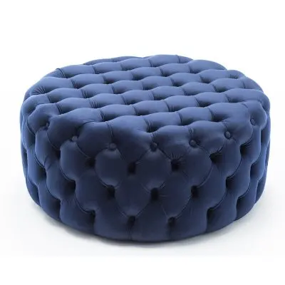 Golden supplier Wholesale Luxury velvet Memory Foam Living Room white Stool Foot Rest Cheap Fabric Round Ottoman