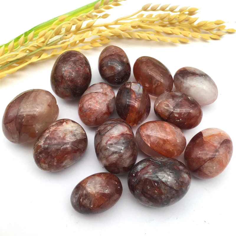 Wholesale Natural crystal tumbled red fire quartz Gravel stone red fire quartz tumble for home decoration