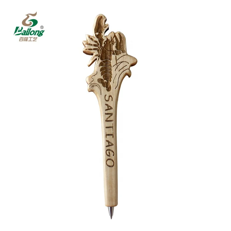Профессиональная фабрика ручной работы Пользовательский логотип туристический сувенир подарок гравировка деревянная ручка
