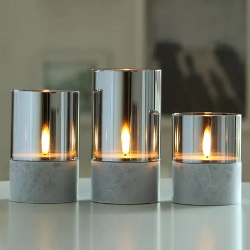 Glass cover electronic candle lamp glass bottle lampshade transparent candle holder dustproof and waterproof cover