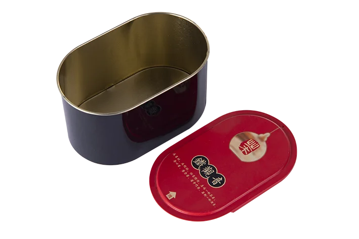 metal tin oval shape storage box tea candy biscuit snack food tin box