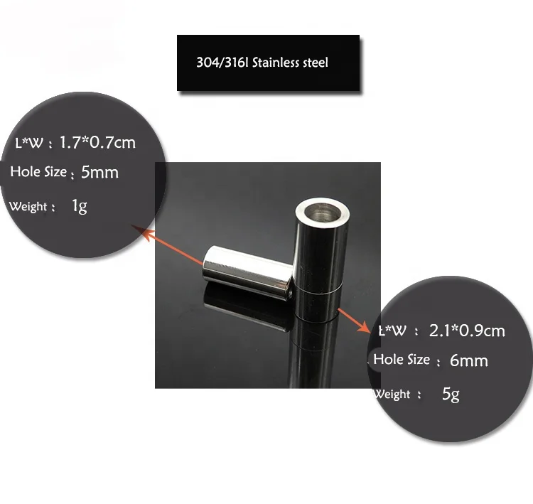 VEROMCA 4/6/8mm High Quality PVD Stainless Steel Bracelet Clasp accessories DIY Jewelry