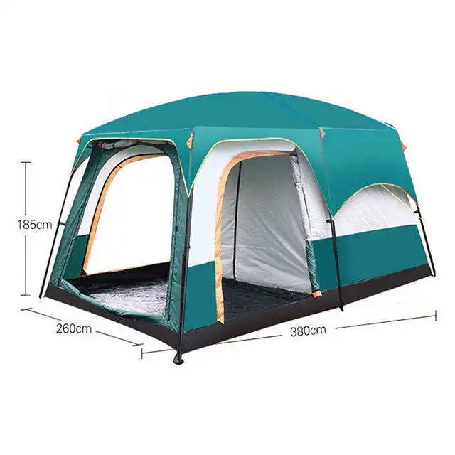 Large camping tent 10 12 person people waterproof 2 rooms and 1 hall family tents outdoor  rainproof tent