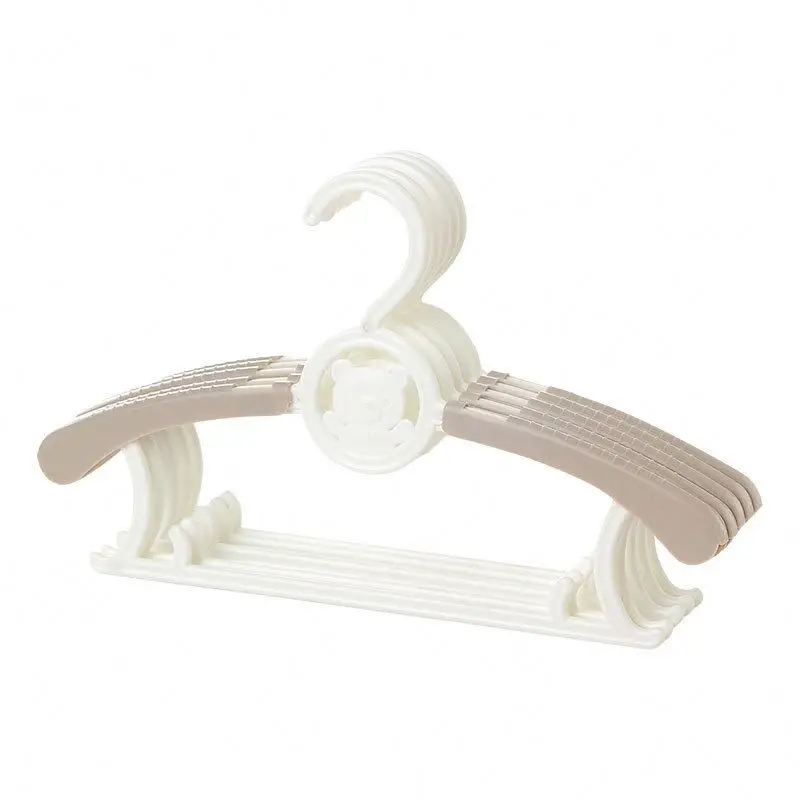 66 963 Toddler Infant Carton Bear Hangers Non-Slip Clothes Laundry Small Hangers Basics Retractable Kids Baby Plastic Hangers