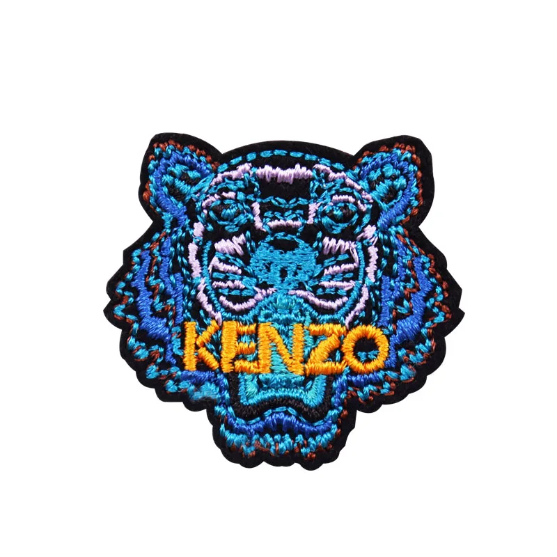 Fashion Tiger 3D Logo Free Sample New Design Iron On Badges Custom Embroidery Patches