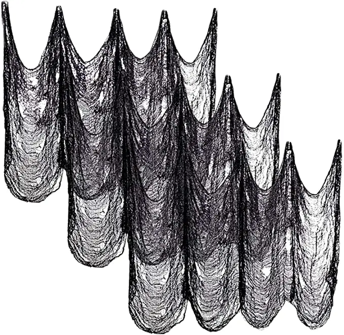 Home decor Black Halloween Creepy Cloth(30 x 72 Inch)- Spooky Scary halloween Gauze for