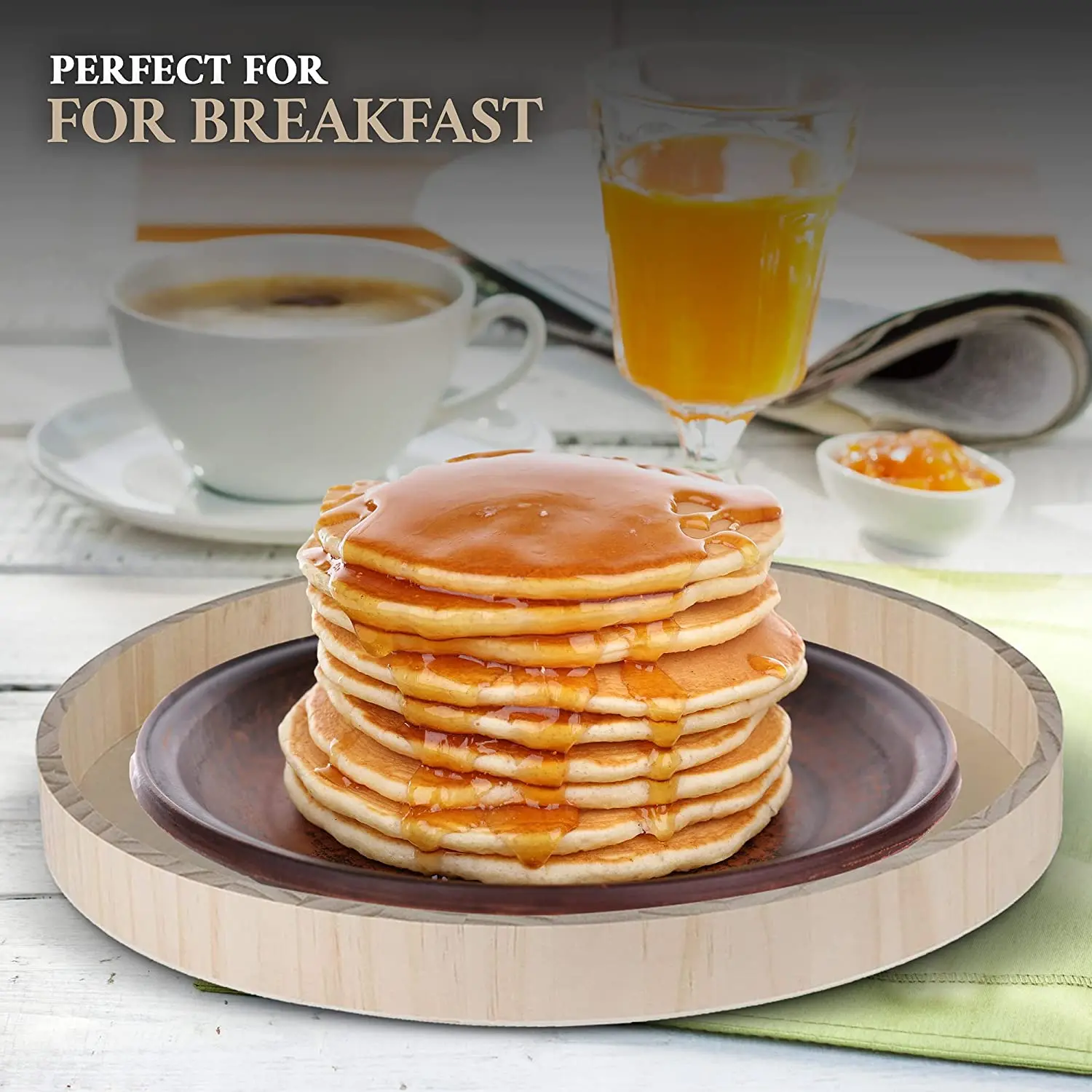 Набор из пяти деревянных подносов круглой формы для рукоделия круглые кухонные подносы подачи пирожных