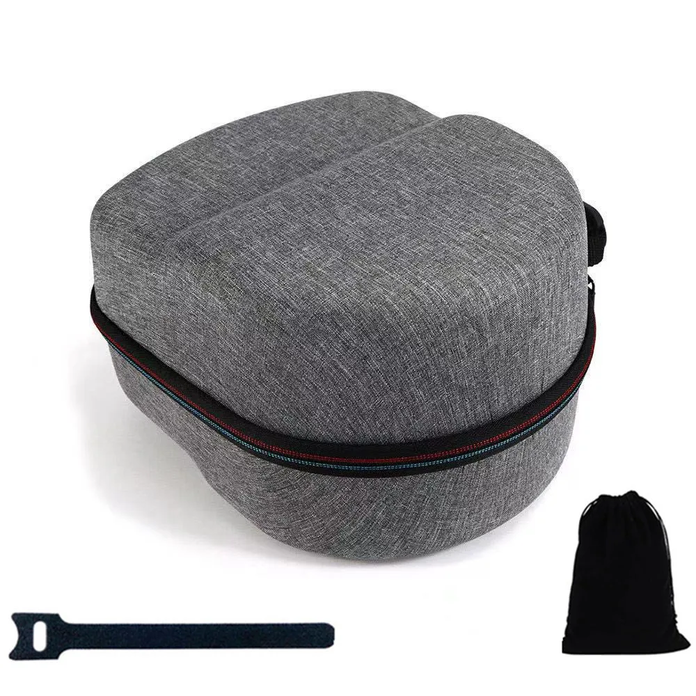 Hard travel case for Quest 2 virtual reality gaming headset and controller, gray