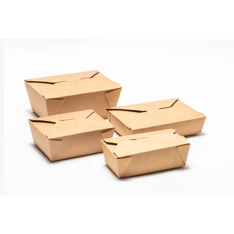 Brown Kraft Fast Food Packaging Container To Go Containers Food Disposable Takeaway Paper Food Box