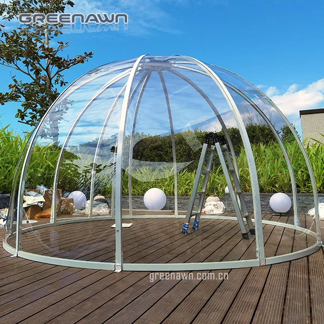 Custom Transparent Intelligent Rotating Star Room 5m x 3m Dome Home Bubble Tent For Cafe/ Resorts/ Vilas/ Camping