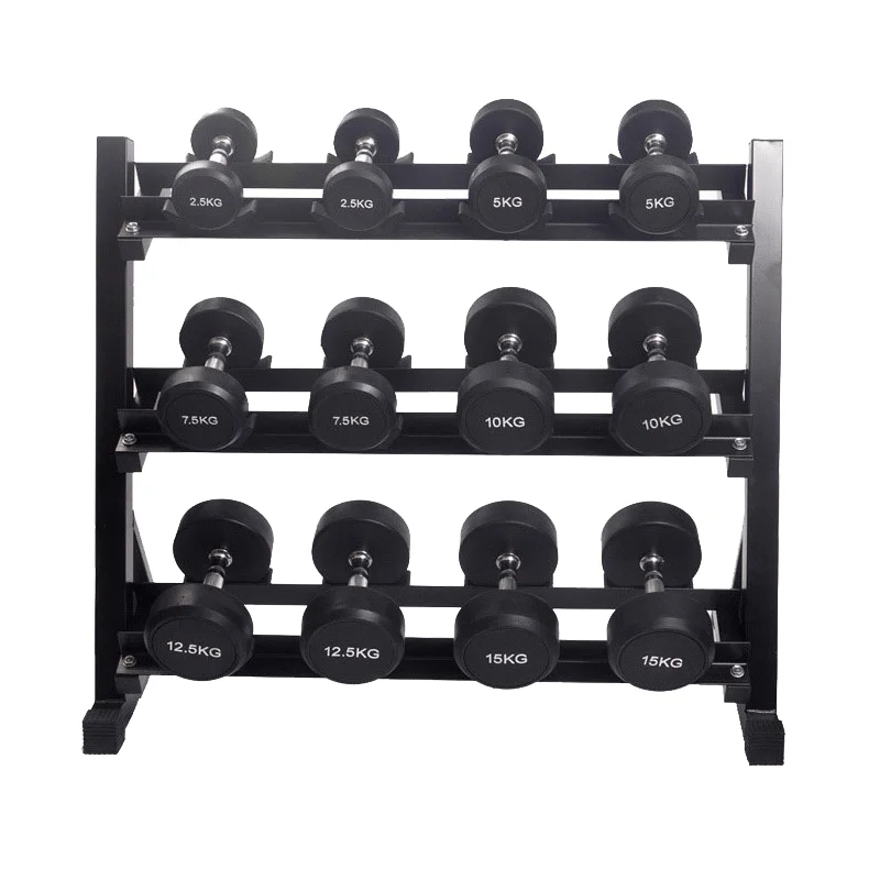 Wholesale Commercial Home Weight Three Tier 6 Pairs Dumbbell Rack For Home Or Gym