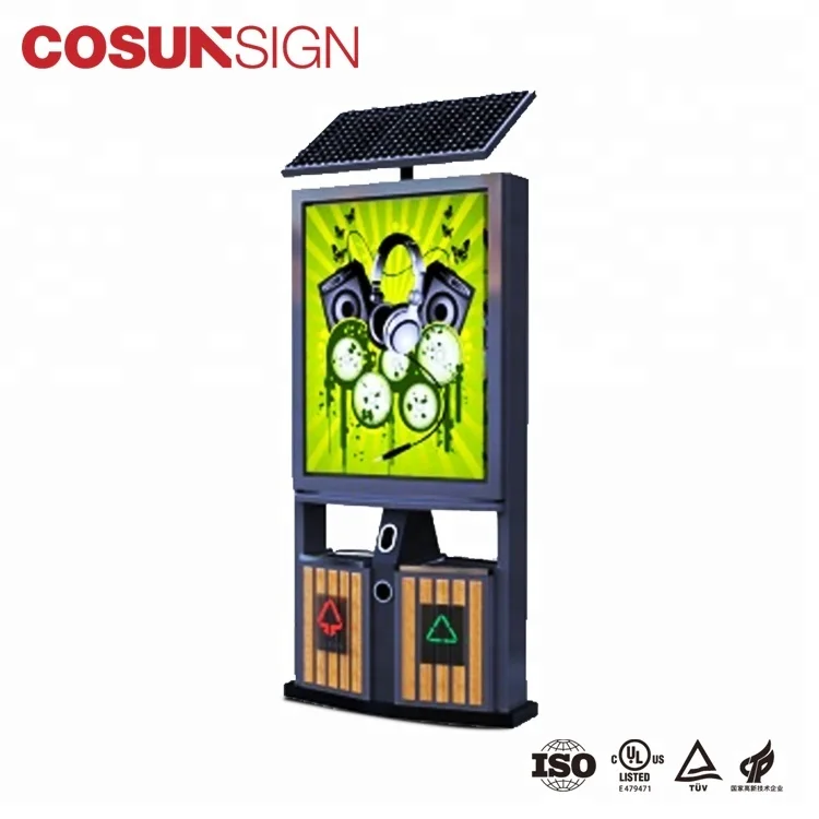 Уличная интеллектуальная реклама светодиодный дисплей световая коробка Солнечная переработка atrash bin/Мусорная корзина/Мусорная банка