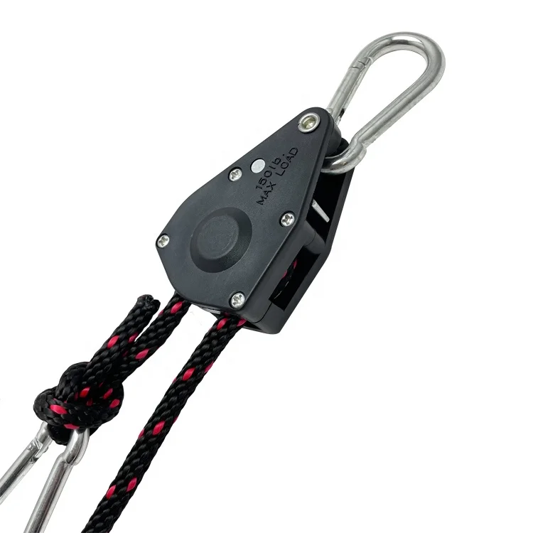 1/4 Inch Rope Ratchet  8 Feet Long Superduty Adjustable Rope Clip Tie Down 150-lb Capacity