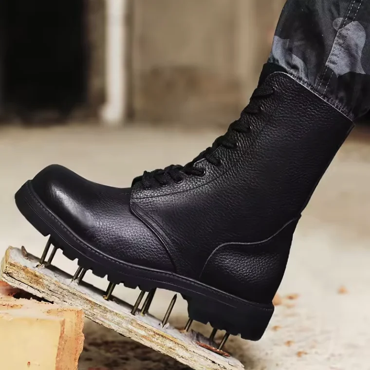 Waterproof Martin black cow leather outdoor desert work hiking shoes men horse riding snow boots for men