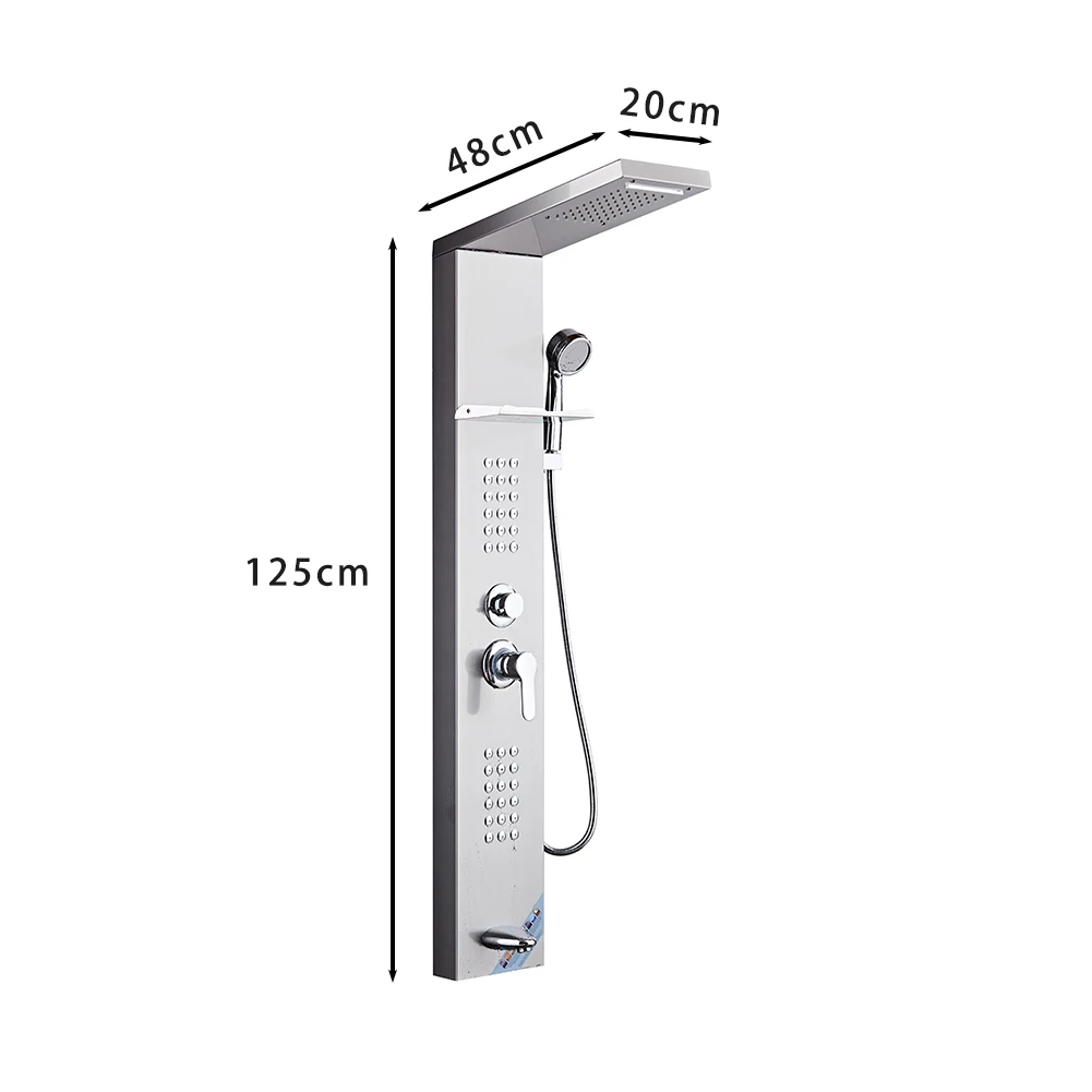 Многофункциональный набор для Дождевого душа, настенная черная душевая панель «Водопад»