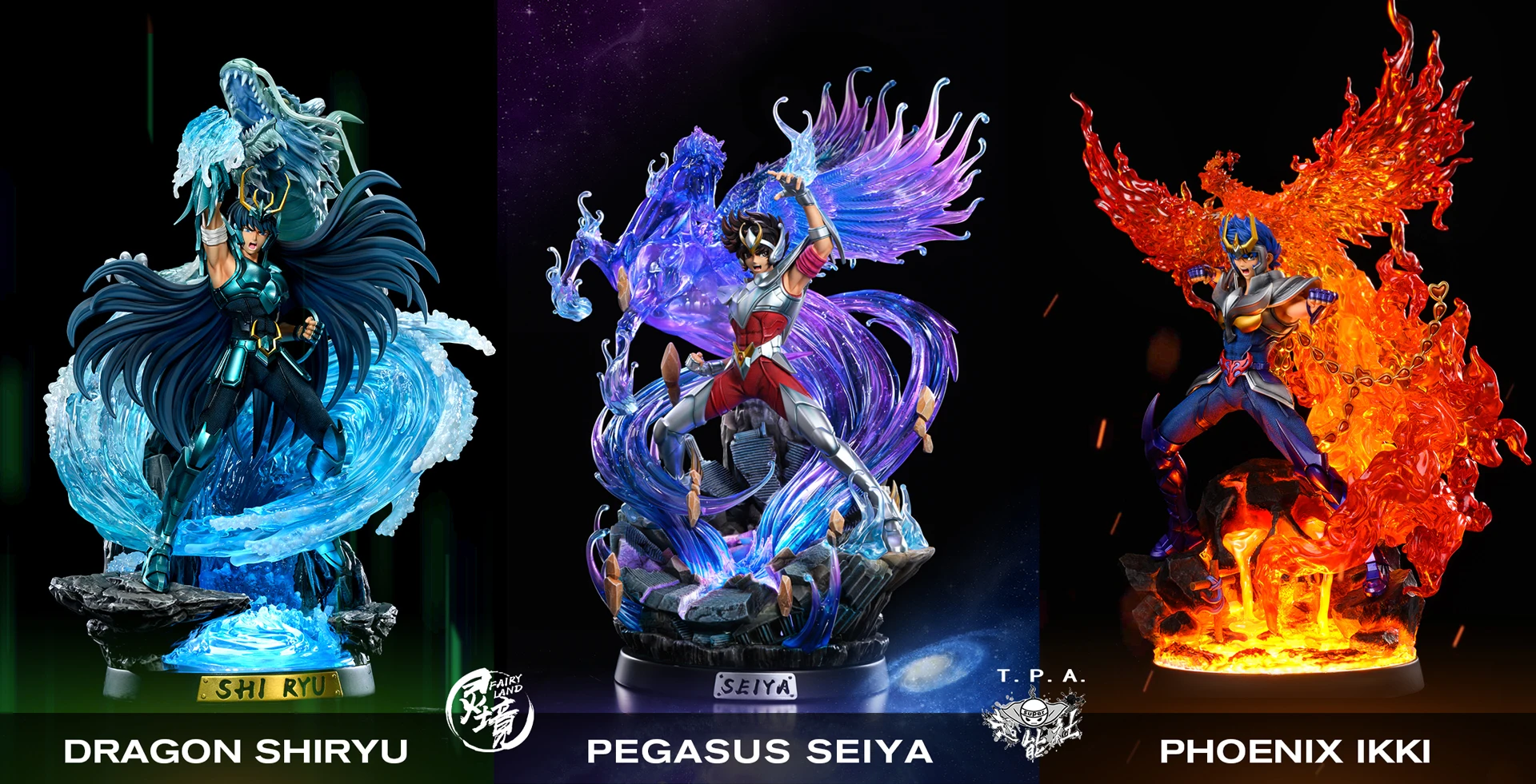 Saint Seiya Spirit TPA Five Small Strong Pegasus Seiya Immortal Bird A Purple Dragon Statue Hand Handle